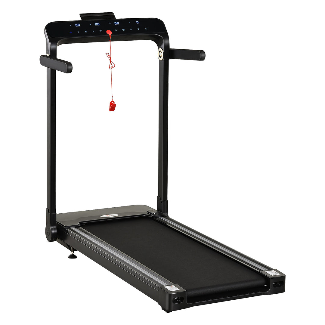 Folding Treadmill, 1.85HP Installation-Free Walking Jogging Running Machine, 12KM/H with 12 Pre-Programs and LED Display for Home Gym Office