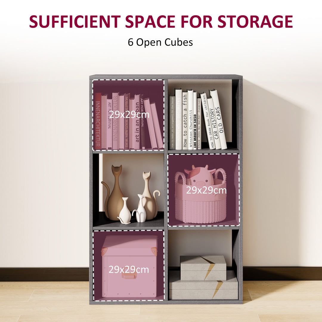6-Cube Bookshelf - Grey