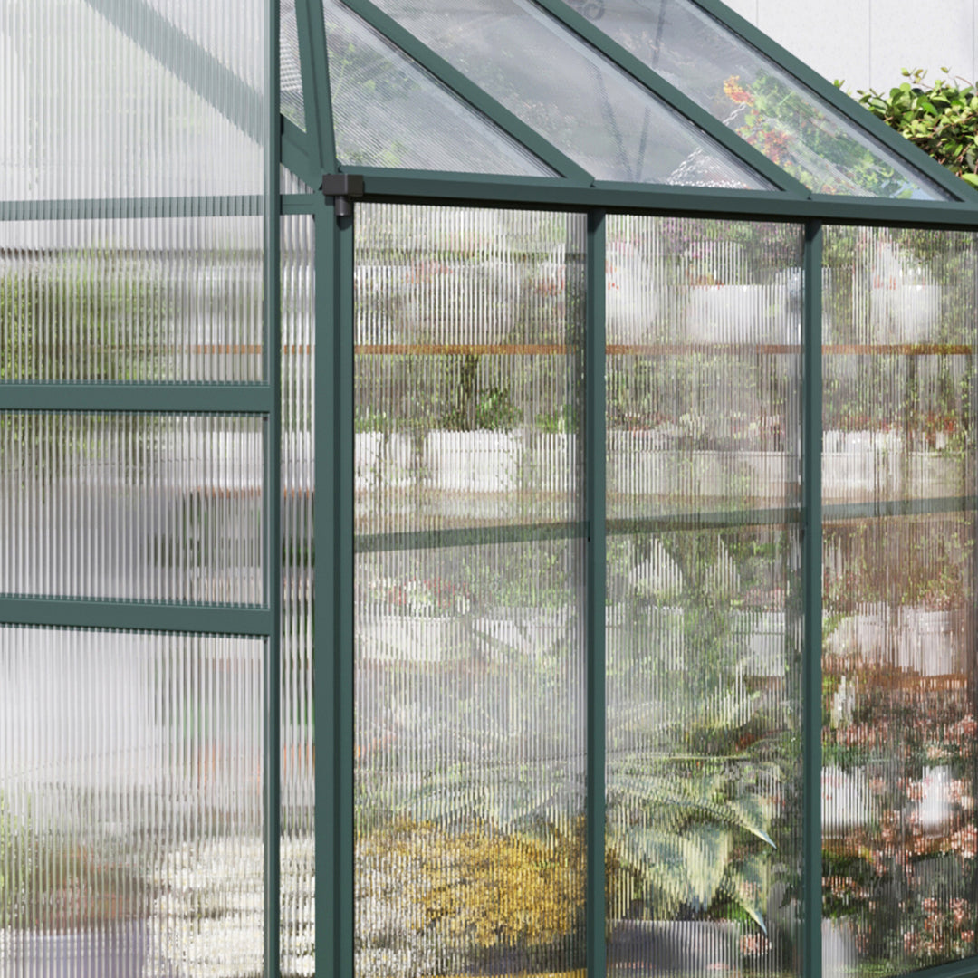 14 Pieces Polycarbonate Sheets, 121 x 61 x 0.4cm Twin-Wall Plastic Roofing Sheets, 10m² Replacement Greenhouse Panels, Waterproof and UV Protection, Clear