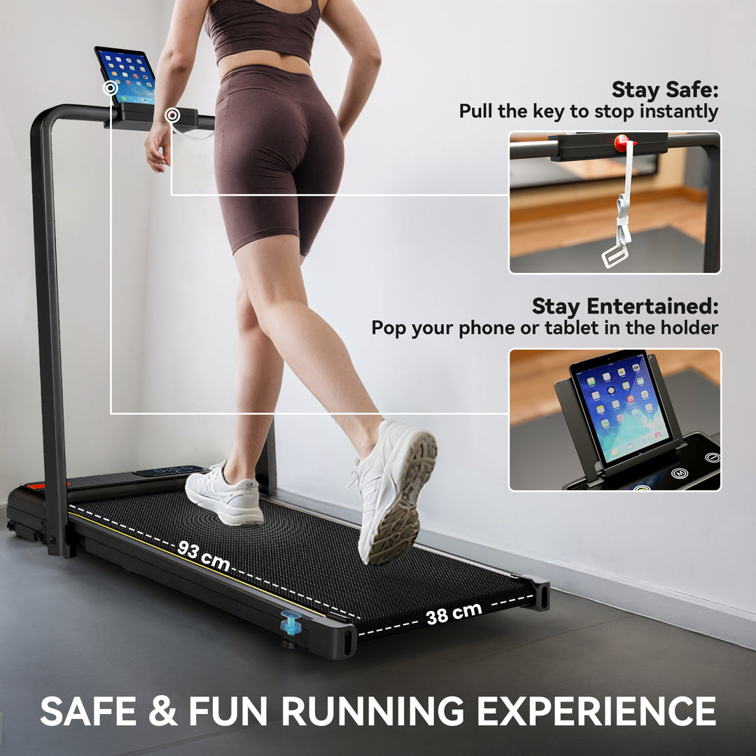 Folding Treadmill Walking Pad, 2HP Portable Under Desk Treadmill with 