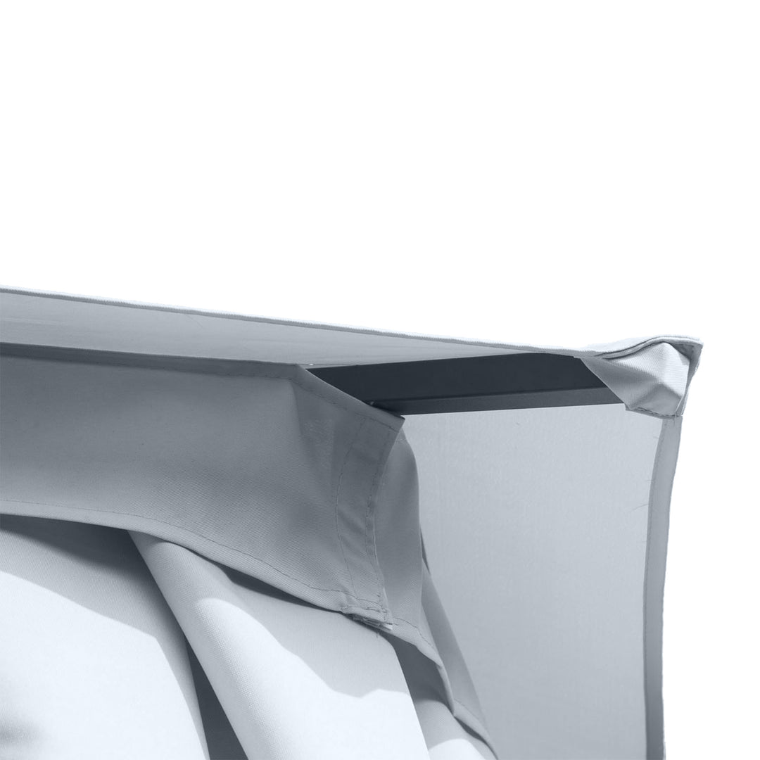 MCL 3 x 3(m) Hexagon Gazebo Patio Canopy Party Tent Outdoor Garden Shelter w/ 2 Tier Roof & Side Panel - Grey