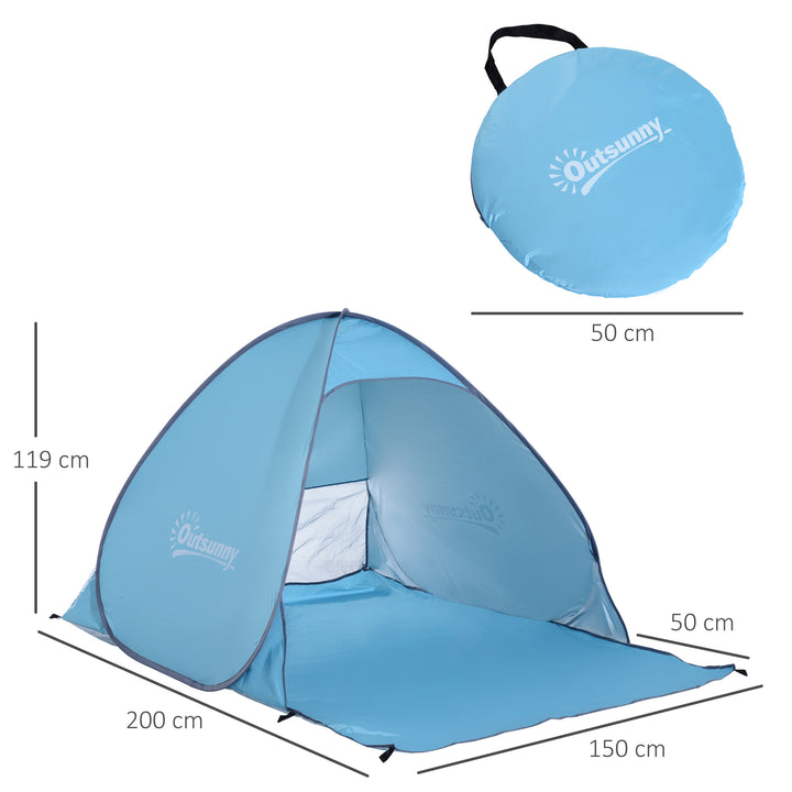 MCL 2-3 Person Pop up Beach Tent Hiking UV 30+ Protection Patio Sun Shelter (Blue)