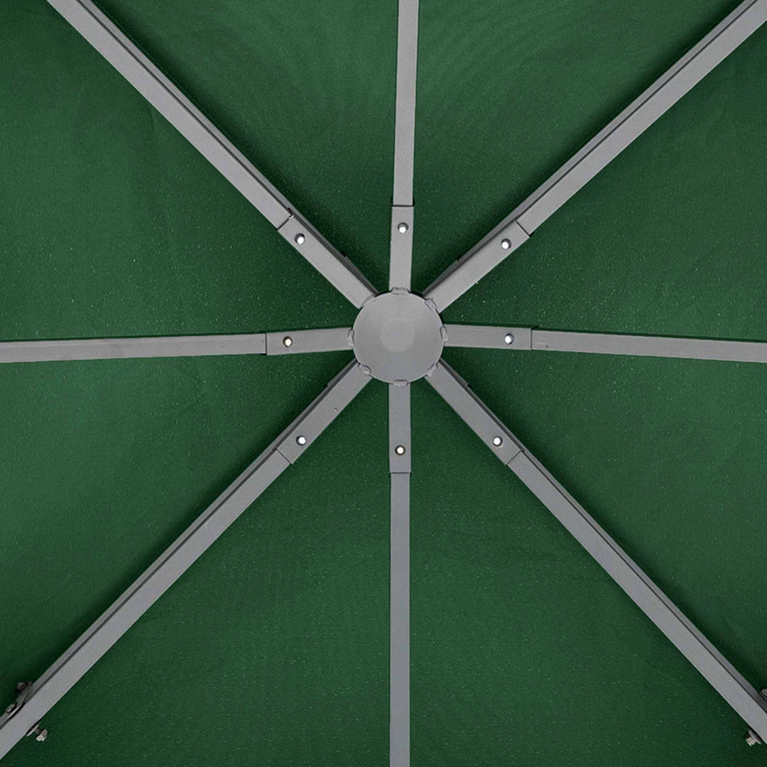 3(m) Gazebo Top Cover Double Tier Canopy Replacement Pavilion Roof Dark Green