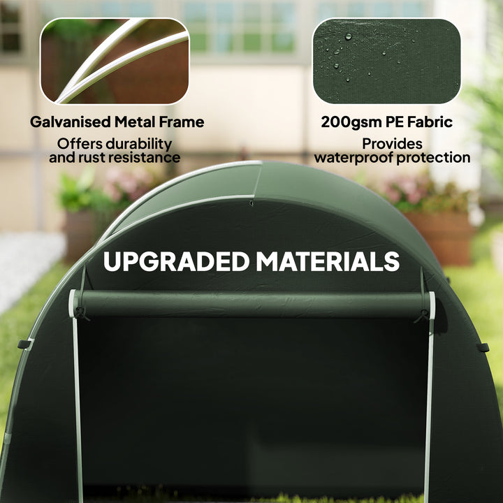 8 x 4 ft Garden Storage Tent, Waterproof Bike Tent with Roll-up Zipper Door and Galvanised Metal Frame