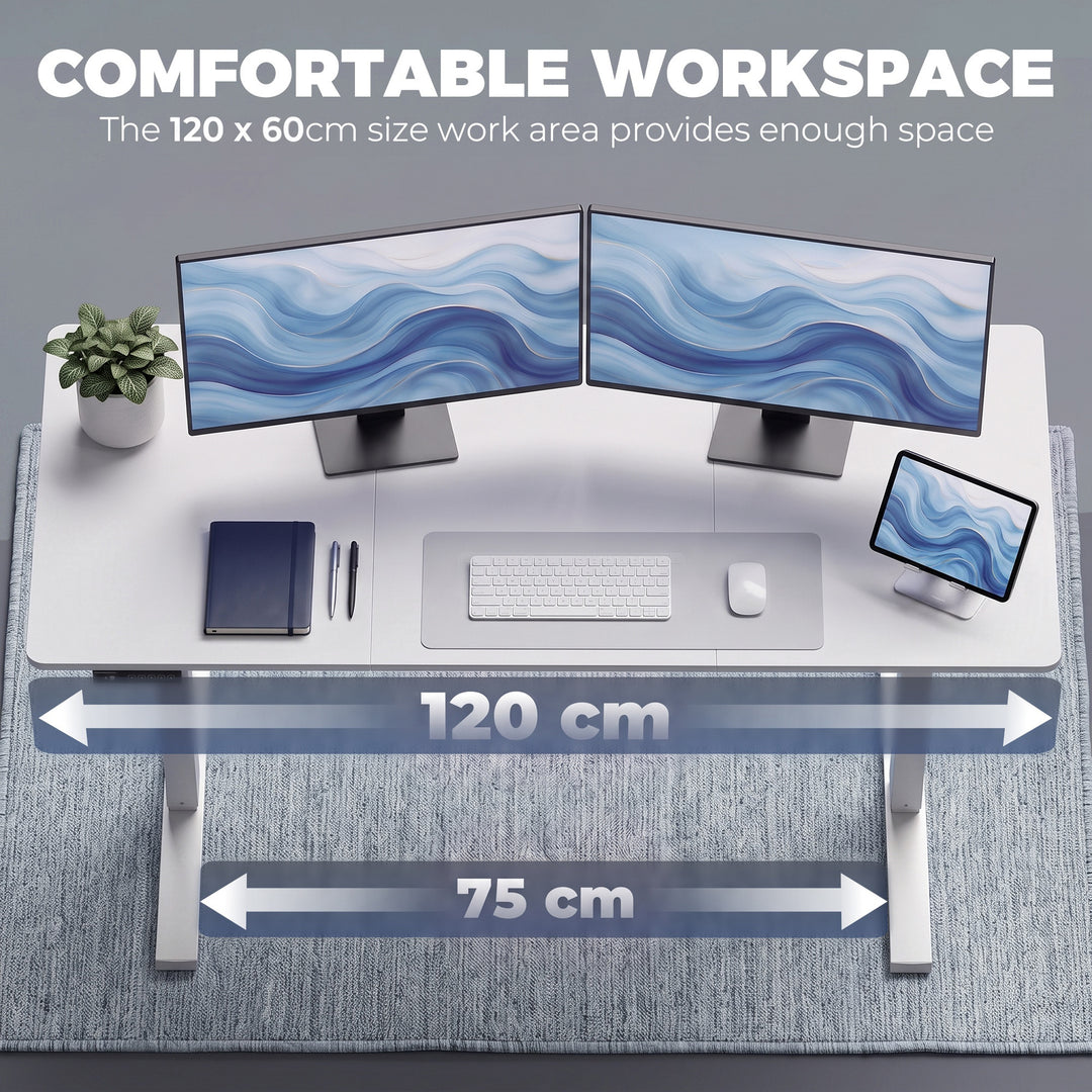 Standing Desk Memory Control Height Adjustable Desk 2 Cable Holes LED - view 6