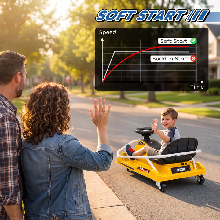 24V Electric Go Kart for Kids with Drift Mode, 300W Brushless Motor, S