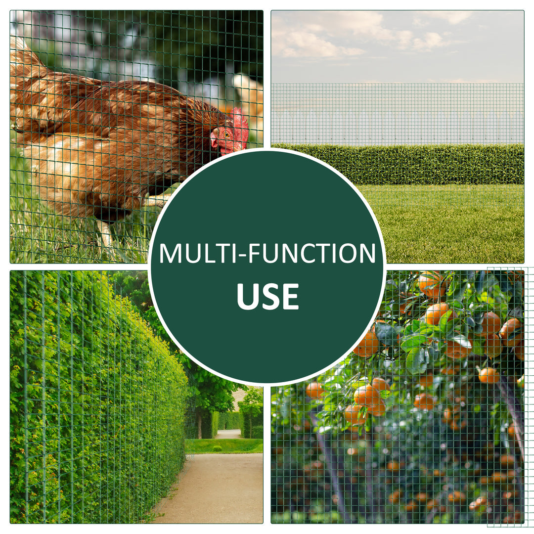 MCL PVC Coated Welded Wire Mesh Fencing Chicken Poultry Aviary Fence Run Hutch Pet Rabbit 30m Dark Green