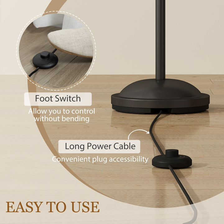 Modern Standing Lamp, 3-Light Upright Floor Lamps for Living Room, Bla