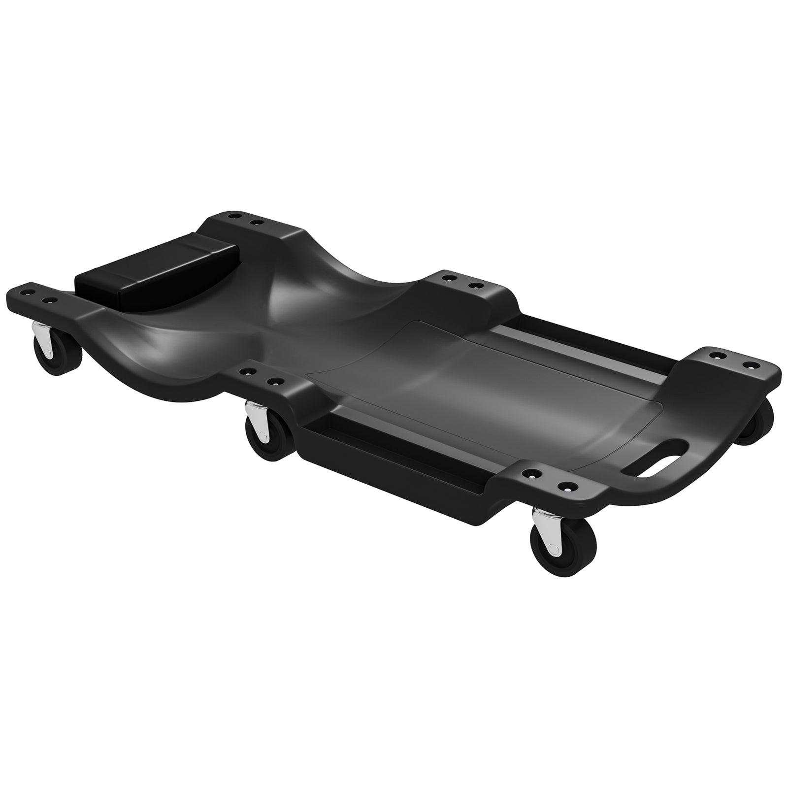 Mechanic Vehicle Creeper, Under-Car Rolling Crawler Board, with Headrest, Wheels, Black