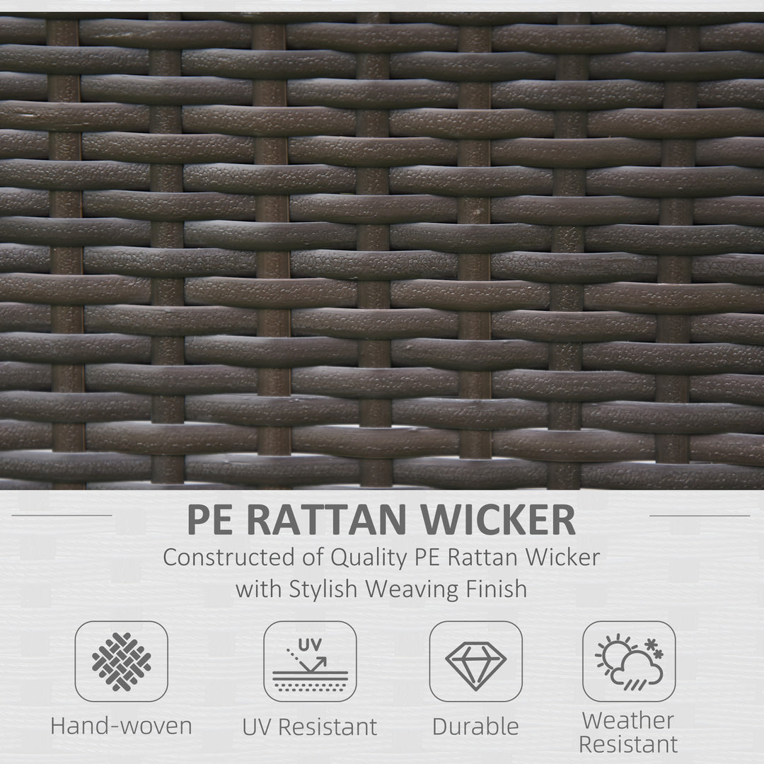 MCL 2 Pieces Outdoor PE Rattan Dining Chairs Set with Cushion, Garden Armchair with Armrests, High Backrest, Metal Frame Patio Wicker Furniture, Coffee