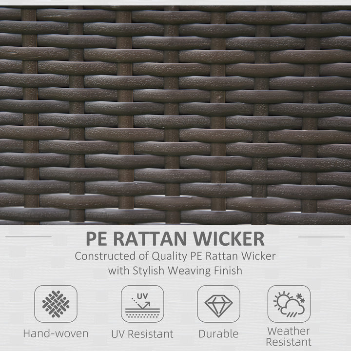 MCL 2 Pieces Outdoor PE Rattan Dining Chairs Set with Cushion, Garden Armchair with Armrests, High Backrest, Metal Frame Patio Wicker Furniture, Coffee