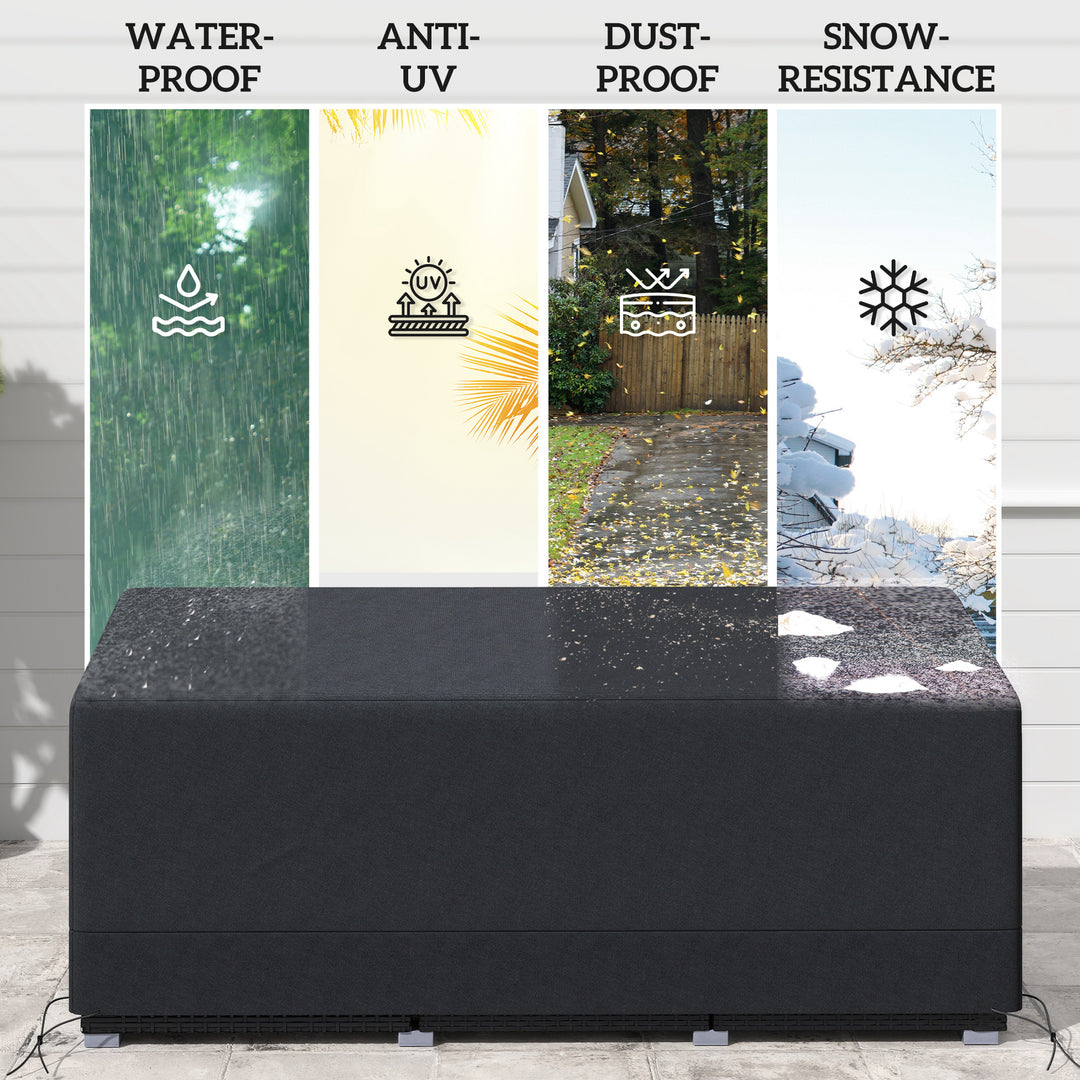 Rectangular Patio Garden Furniture Cover Waterproof for 3 Seater Sofa Bistro Set, UV Resistant Protection 600D Oxford Fabric Rattan Lounge Clean Cover, 190 x 72 x 76cm, Black