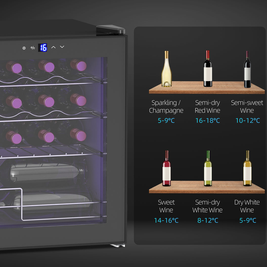 MCL 42L 16-Bottle Wine Cooler Fridge - Black