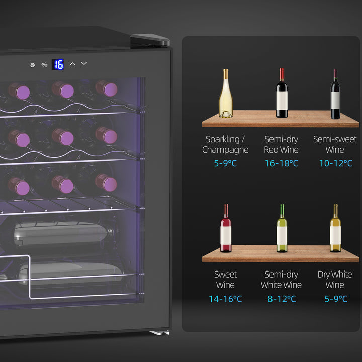 MCL 42L 16-Bottle Wine Cooler Fridge - Black
