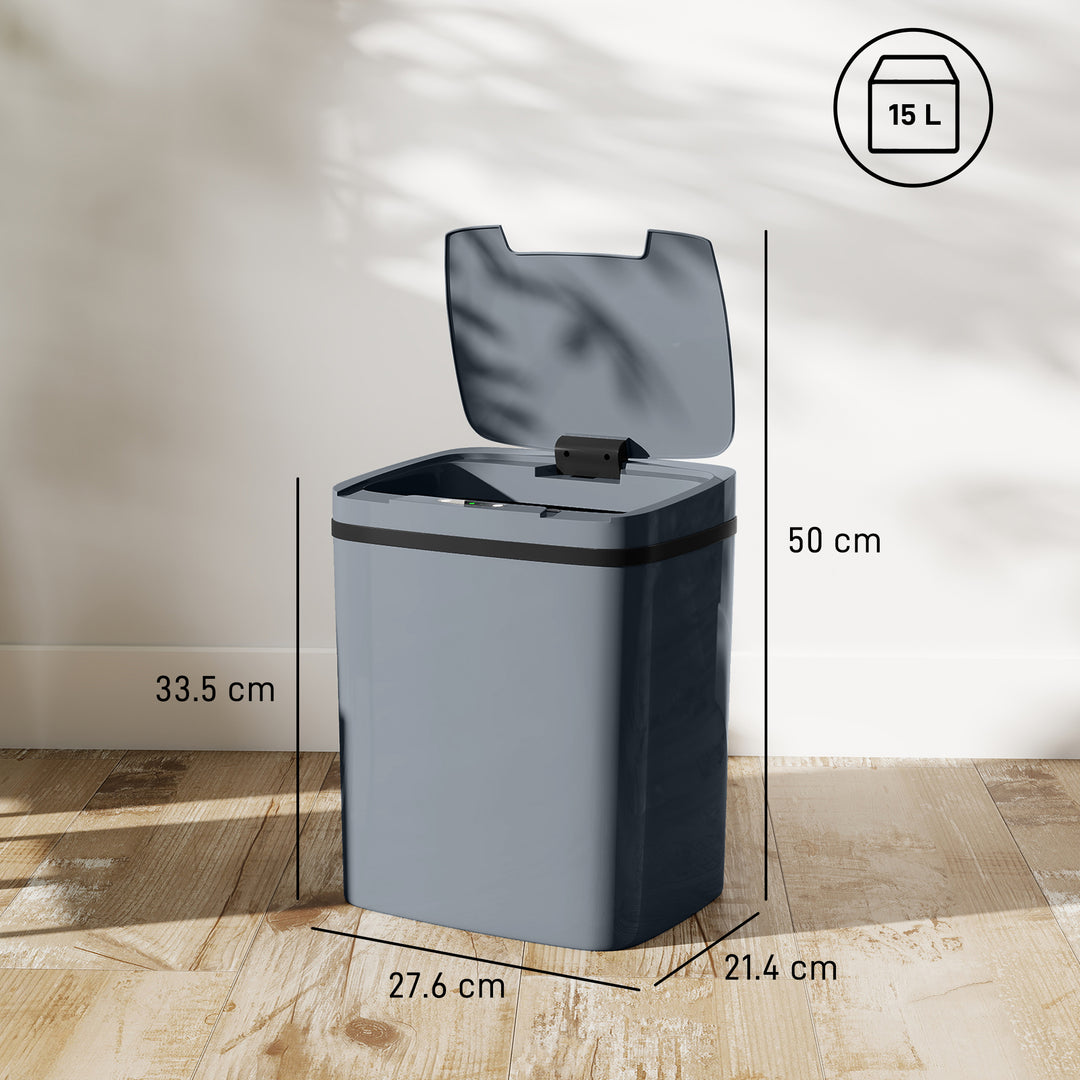 15L Sensor Bin, Automatic Touchless Kitchen Bin, Easy Clean, Battery Operated for Home Office, Bedroom, Bathroom