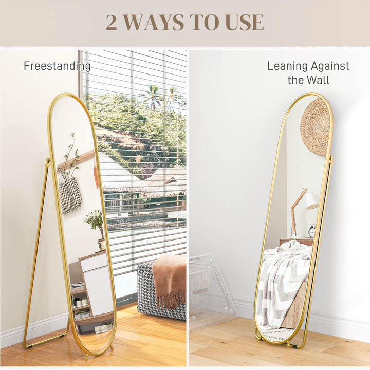 Two-Way Curved Full Length Mirror - Gold Tone