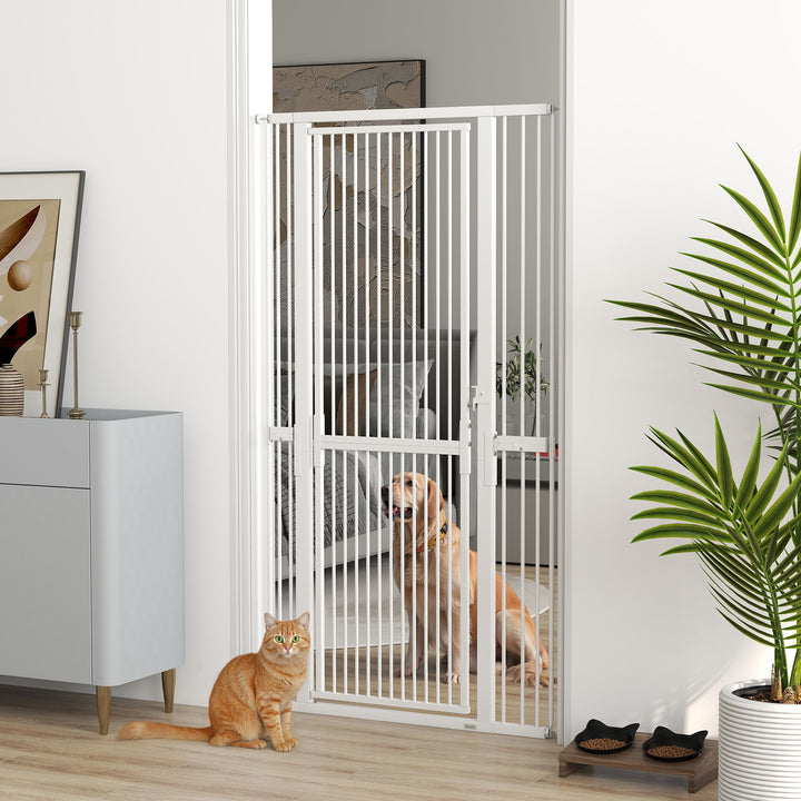 180cm Extra Tall Pet Gate with 3.5 cm Narrow Gap, Pressure Mounted No Drilling Cat Gate for Doorways, 76-104cm Width