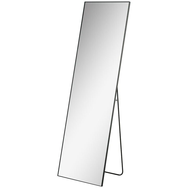 Full Length Dressing Mirror, Floor Standing or Wall Hanging, Aluminium Alloy Framed Full Body Mirror for Bedroom, Living Room, 50 x 161.5cm, Black