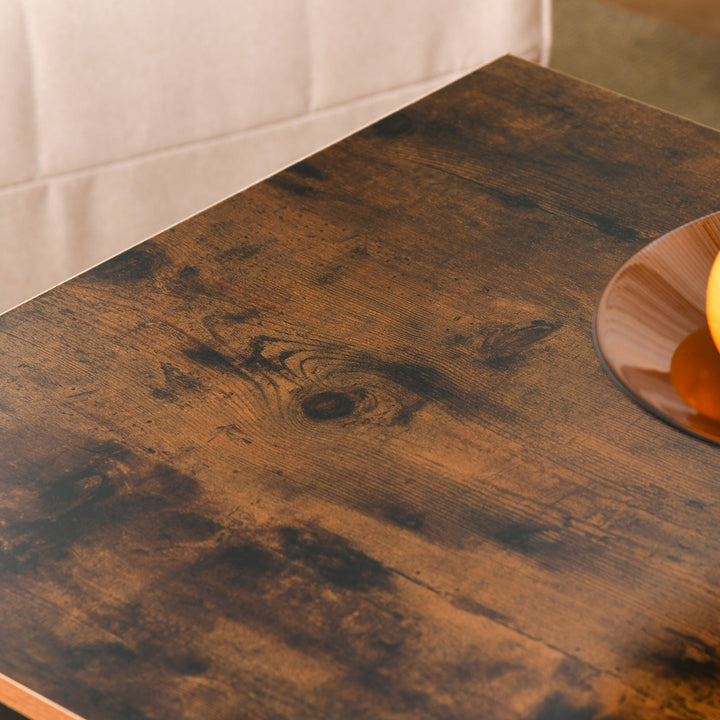 MCL Coffee Table Industrial Side Table Living Room Table with Storage Shelf and Metal Frame for Home Office, 106L x 60W x 45Hcm