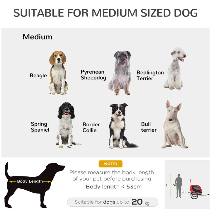 MCL Steel Dog Bike Trailer Pet Cart Carrier for Bicycle Kit Water Resistant with Hitch Coupler Travel Black and Red