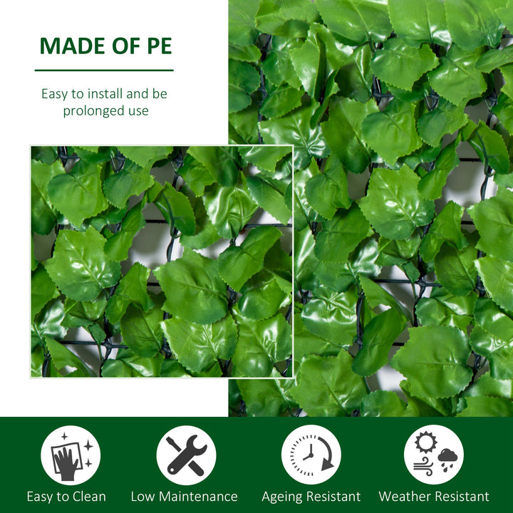3 x 1m Artificial Leaf Wall - Green