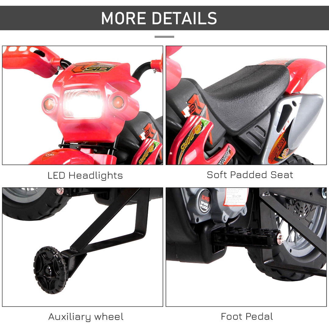 HOMCOM Electrifying Ride: 6V Motorbike for Petite Thrill-Seekers, Battery-Powered Scarlet Scooter