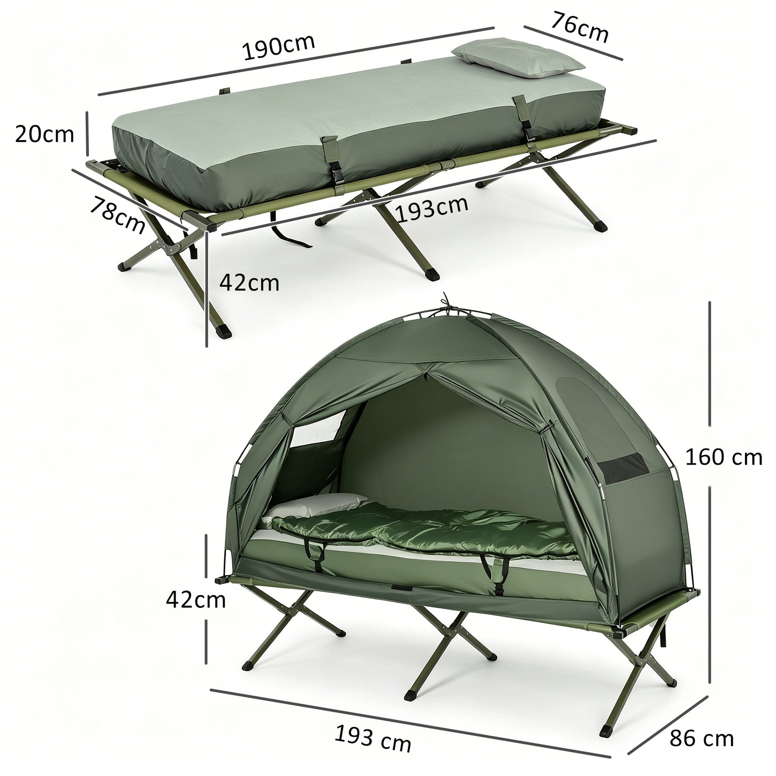 1 person Foldable Camping Tent w/Sleeping Bag Air Mattress Outdoor Hik