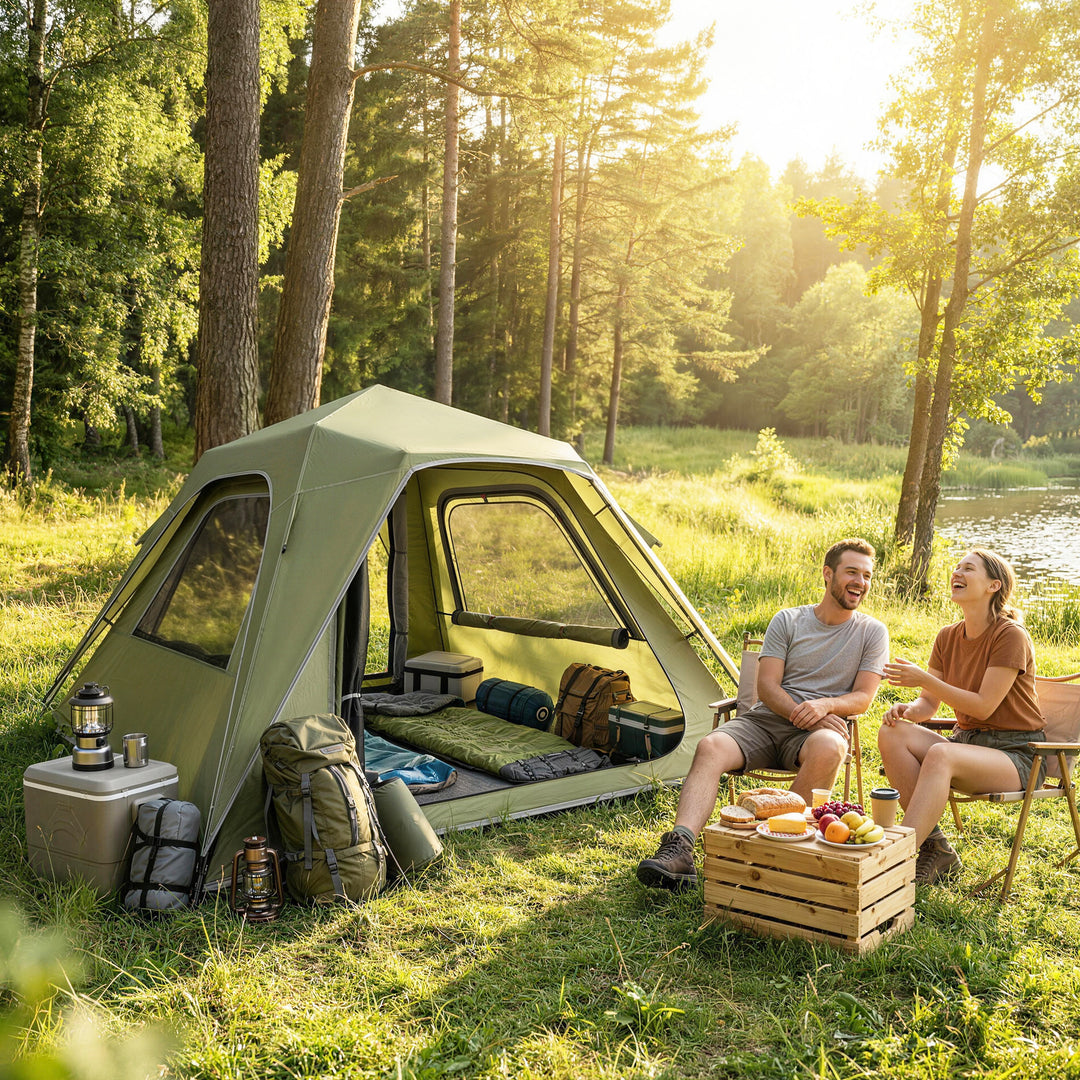 Pop Up Tent 3000mm Waterproof Camping Tents with Mesh Windows 2-3 Peop