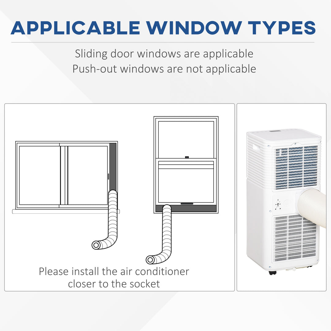 7000 BTU Portable Air Conditioner for Cooling Dehumidifier Fan, Air Conditioning Unit for Room up to 26m², with Remote, 24H Timer, Window Mount Kit, R290, A Energy Efficiency, 785W
