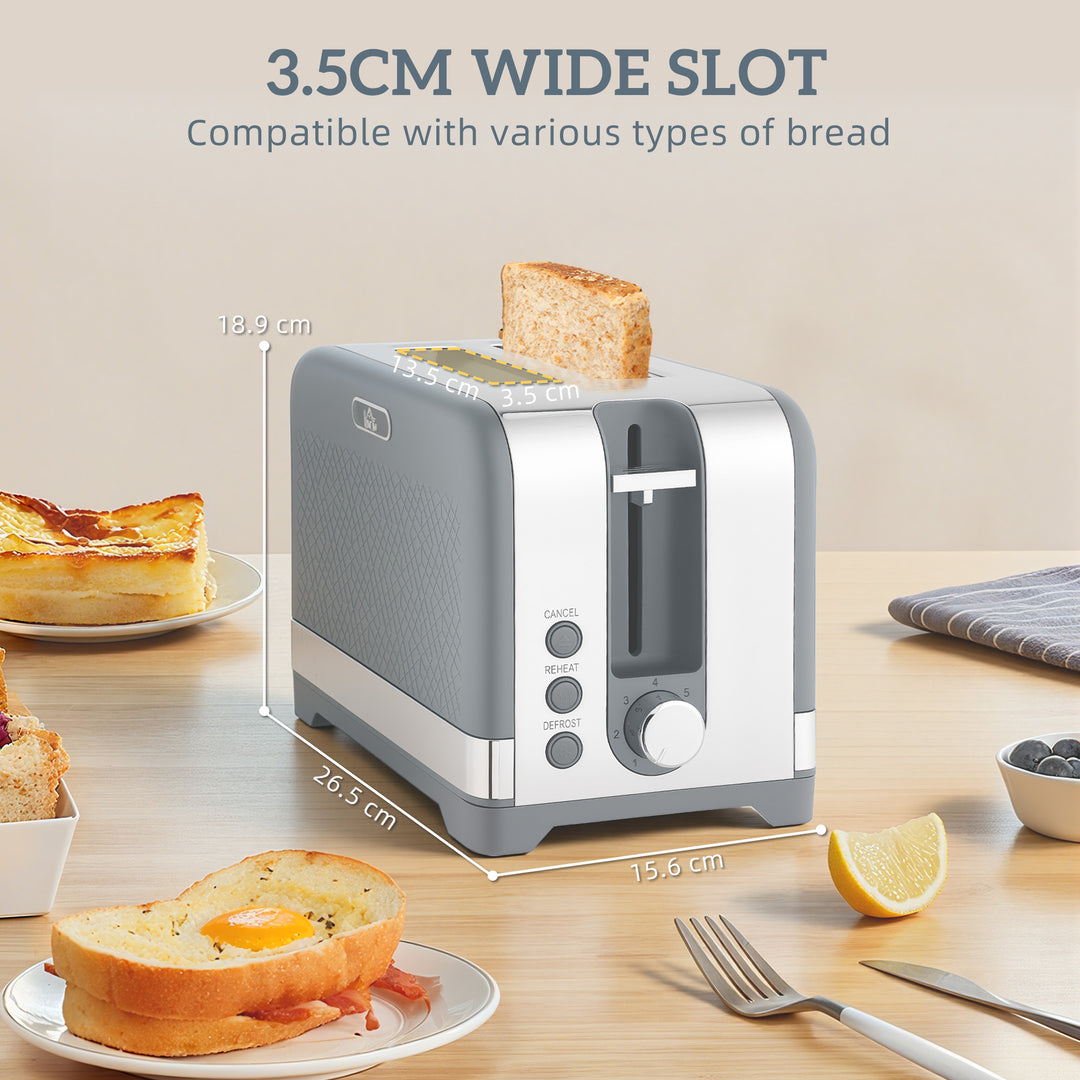MCL Sleek Textured Kettle and Toaster Set - Grey