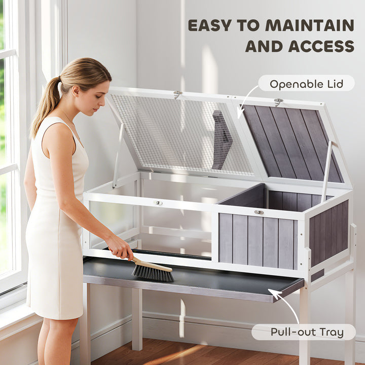Wooden Tortoise House with Dual-Zone Habitat, Clear Panels, Openable T