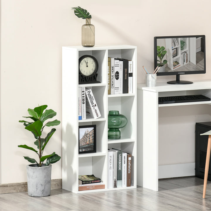 HOMCOM Seven-Cube Bookcase - White Wood Effect