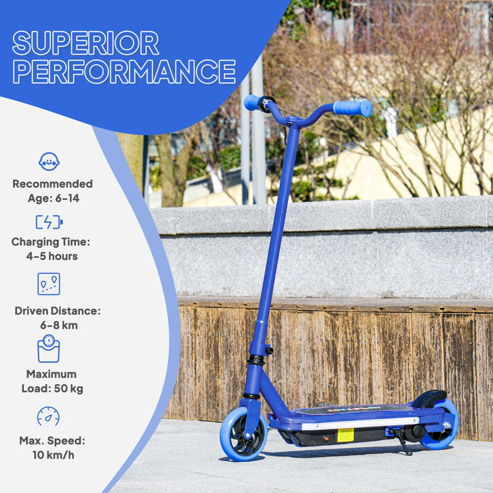 Electric Scooter for Ages 6-14, with Colourful Light and Electric Brake, Electric Scooter E Scooter, Up to 10 KM/H & 8 KM, Blue
