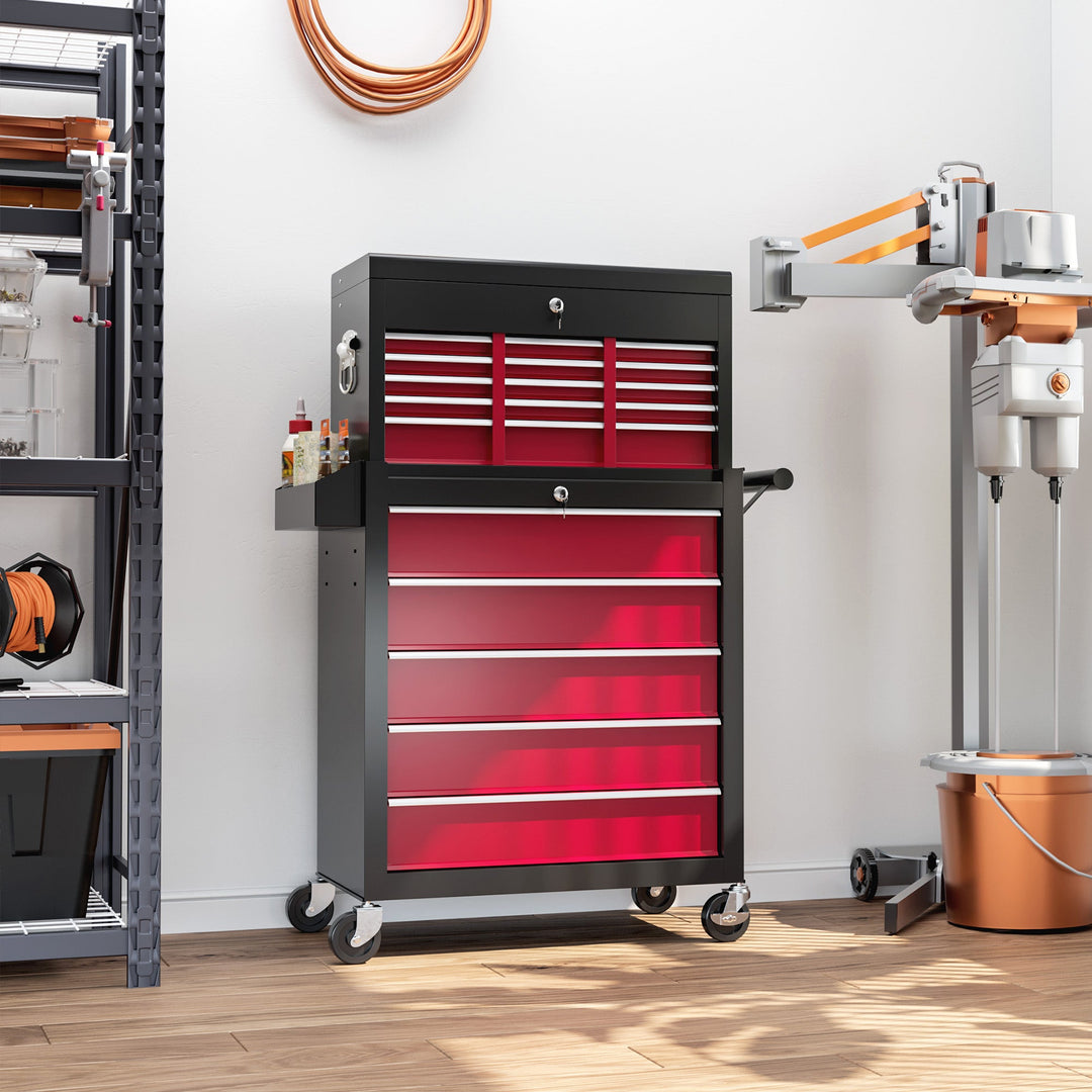 14 Drawer, Two-Part Tool Storage Chest on Wheels