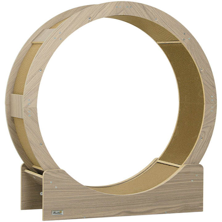 Cat Wheel with Brake, Scratching Pads - Walnut Brown