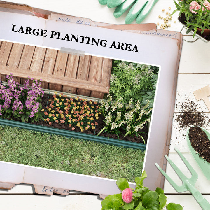 60 x 240cm Galvanised Steel Planter, with Open Bottom