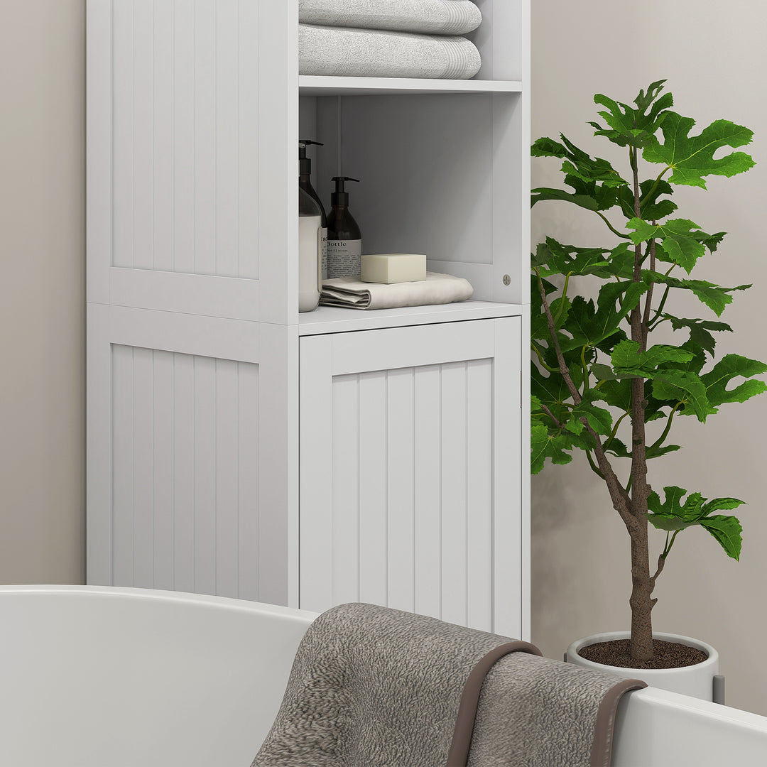 Slim Bathroom Storage Cabinet, Tall Bathroom Cabinet with 3 Open Shelv