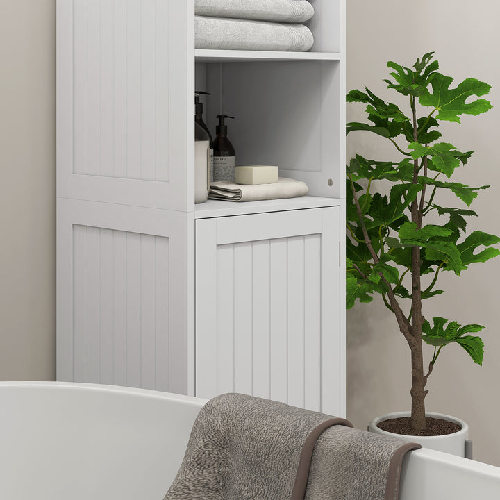 Slim Bathroom Storage Cabinet, Tall Bathroom Cabinet with 3 Open Shelv