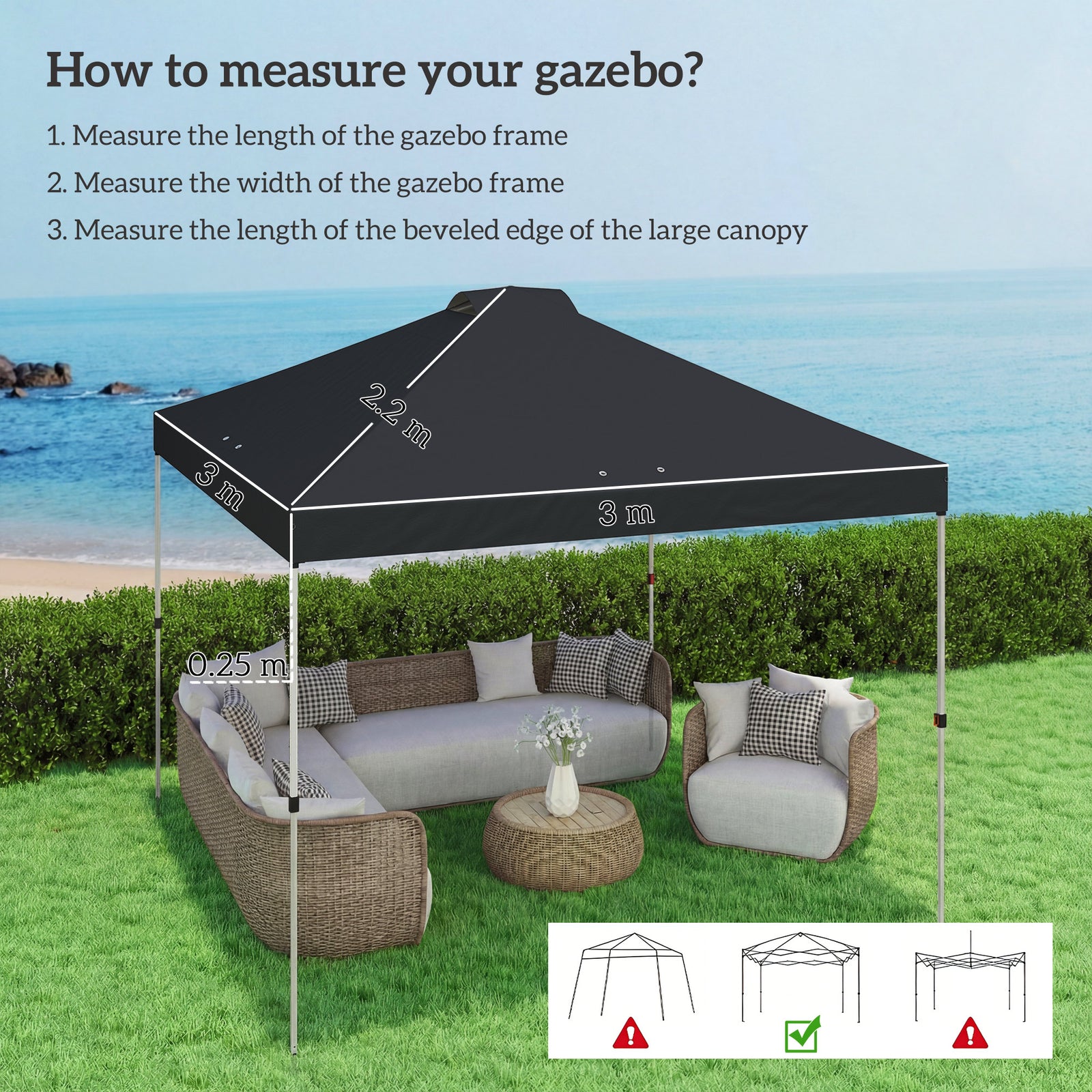 gazebo roof replacement UV50+ Waterproof Pop Up Canopy Cover with 8 Dr