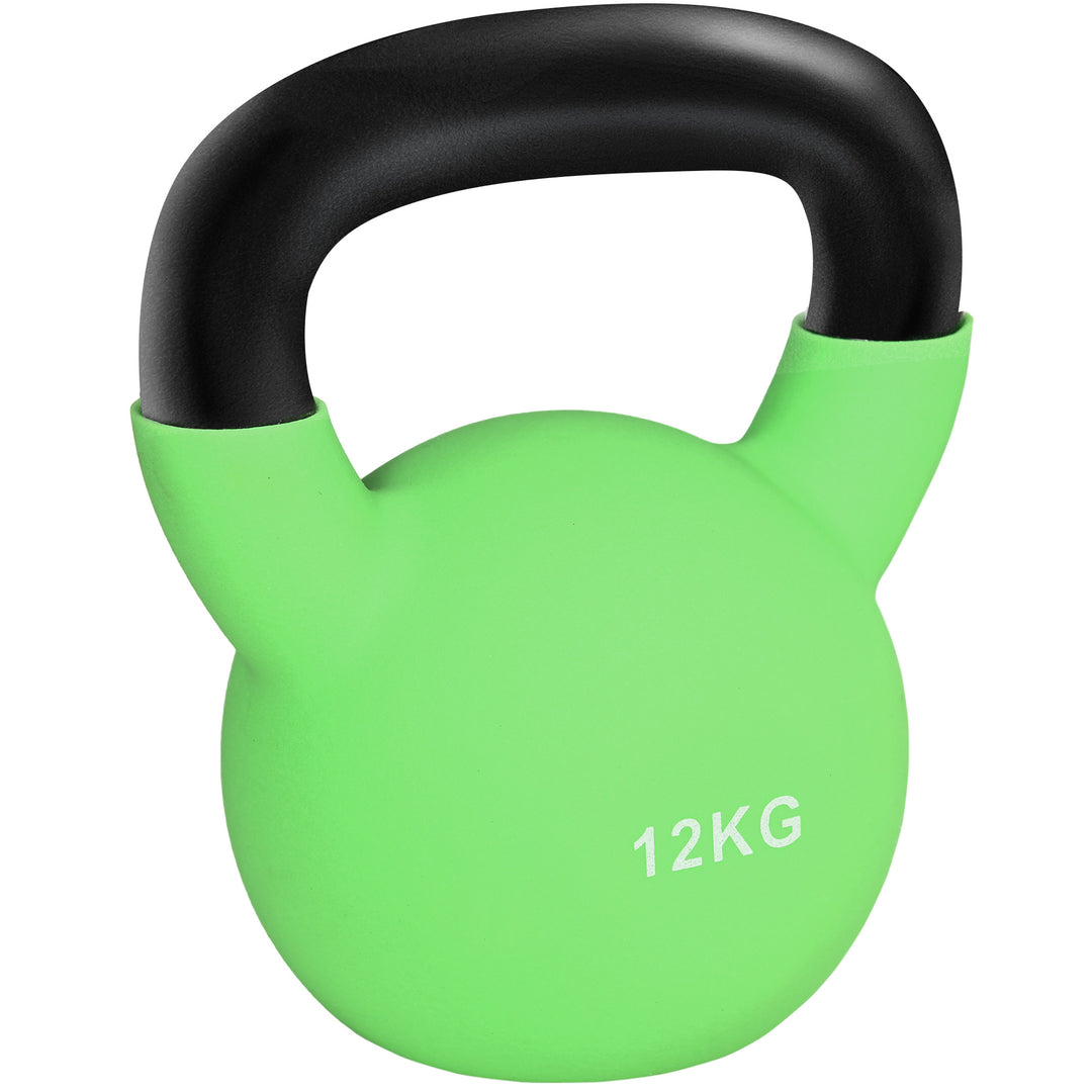 MCL Soft Kettlebell, 12kg Kettle Bell with Non-Slip Handle for Home Gym Weight Lifting and Strength Training, Green