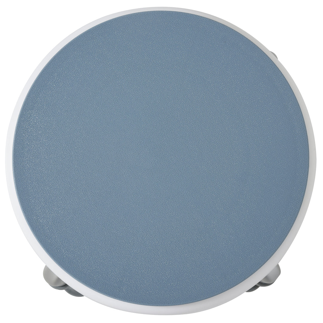 MCL 360° Swivel Shower Chair, Height Adjustable Aluminium Shower Stool with Non-Slip Feet for Disabled, Elderly, Light Blue