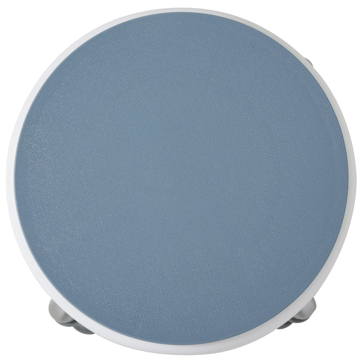 MCL 360° Swivel Shower Chair, Height Adjustable Aluminium Shower Stool with Non-Slip Feet for Disabled, Elderly, Light Blue