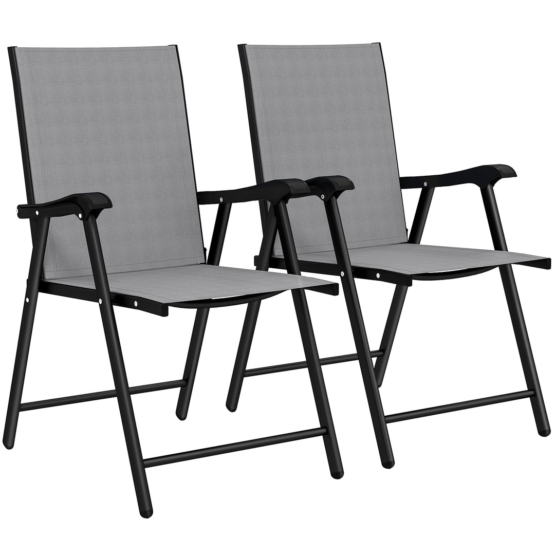 Folding Garden Chairs Set of 2, Foldable Garden Dining Chairs with Hig