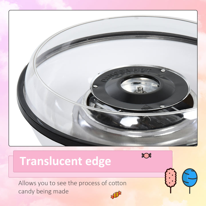 MCL 450W Candy Floss Machine, Professional Automatic Cotton Candy Sweet Machine with Candyfloss Sticks, Spoon, Splash Guard, Non-Slip Base for Birthday Christmas Wedding Party, Funfair Style, White