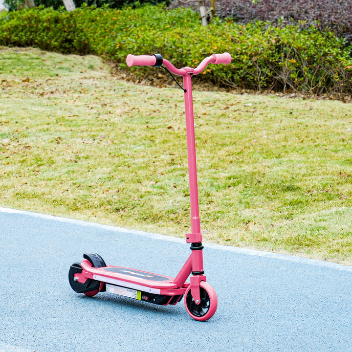 Electric Scooter for Ages 6-14, with Colourful Light and Electric Brake, Electric Scooter E Scooter, Up to 10 KM/H & 8 KM, Pink