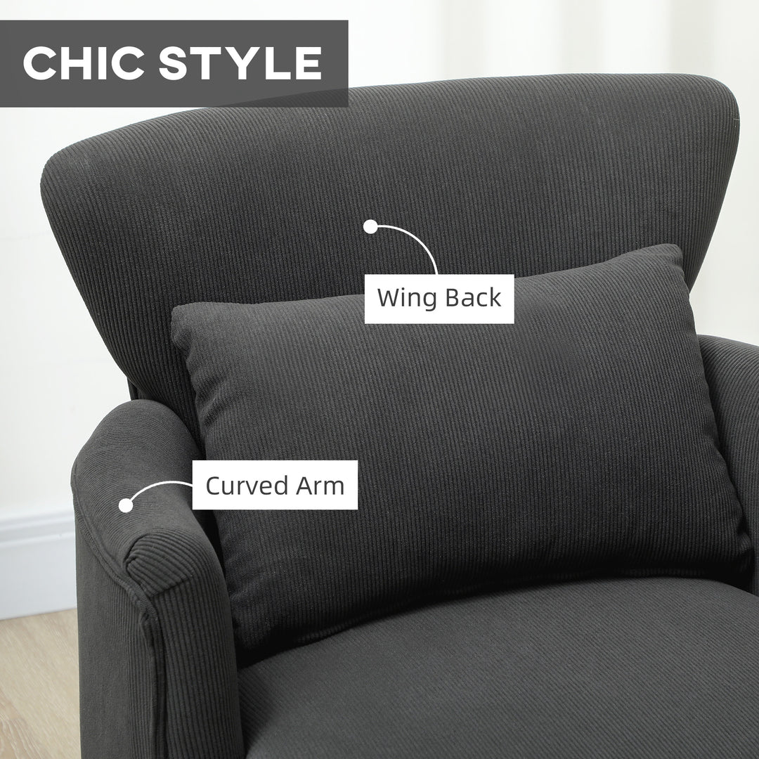 MCL Corduroy Retro Accent Chair - Black