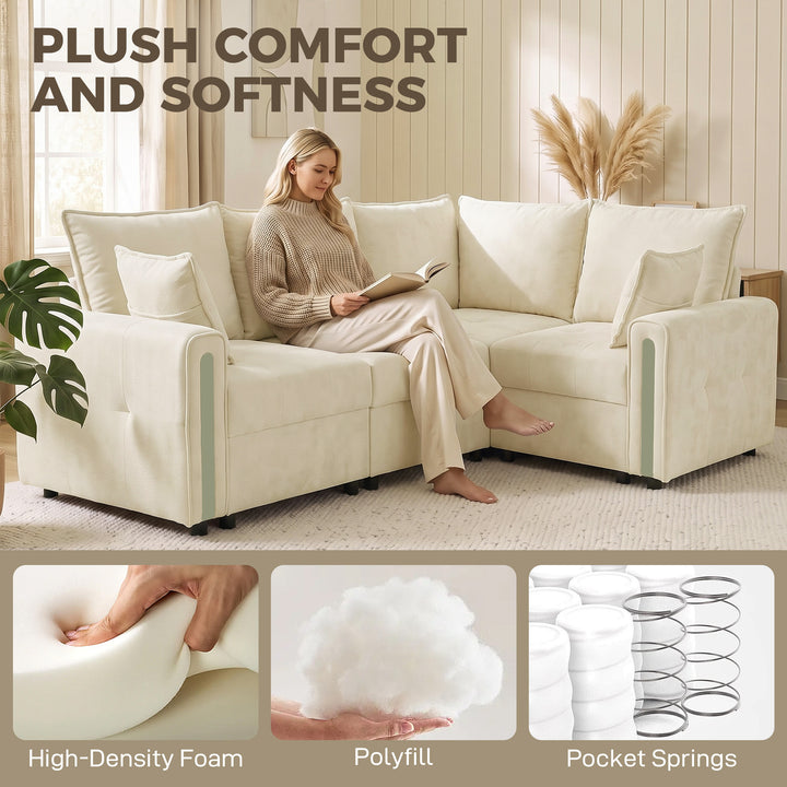 228cm L Shaped Sofa with Lift-Up Storage, 3-Seater Sectional Sofa - view 5