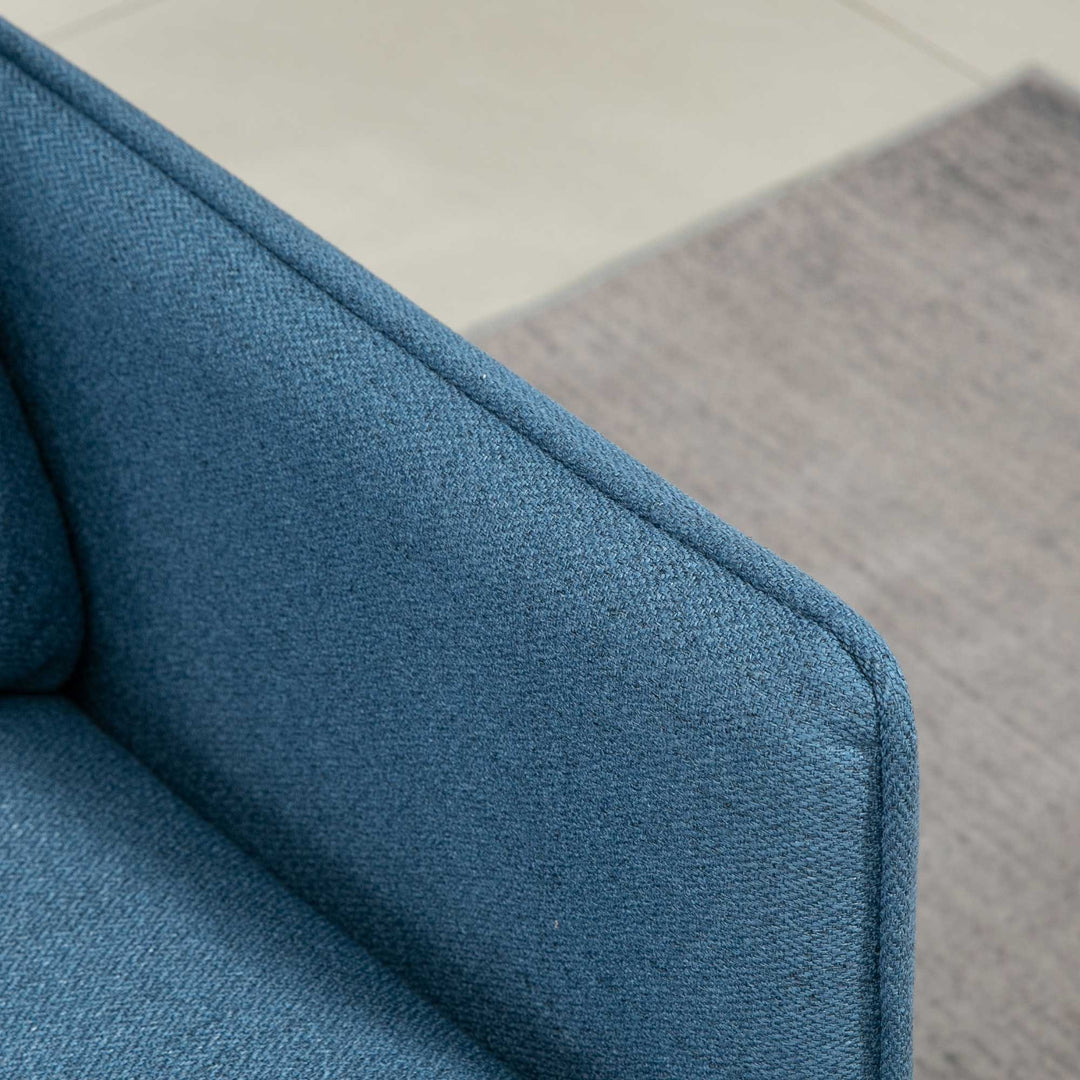 Modern Two Seater Sofa, Button Tufted Loveseat with Cushions and Steel Legs for Living Room, Guest Room, Dark Blue