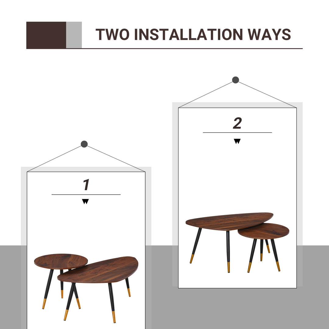 MCL Set of Two Scandinavian-Style Coffee Tables - Walnut