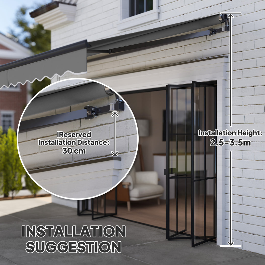 3.5 x 3m Electric/Manual Awning, with Remote - Dark Grey